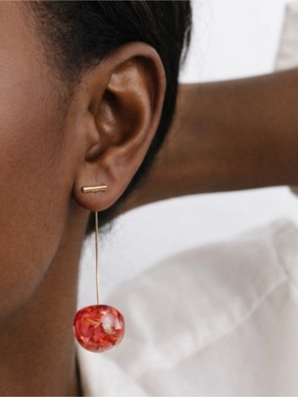 New! Red Cherry Drop Earrings (3038) NWOT